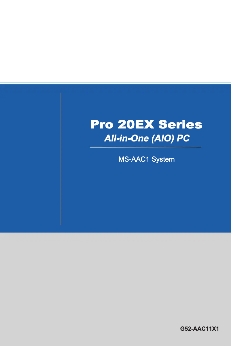 Imagen de la primera página del manual del dispositivo Pro 20EX