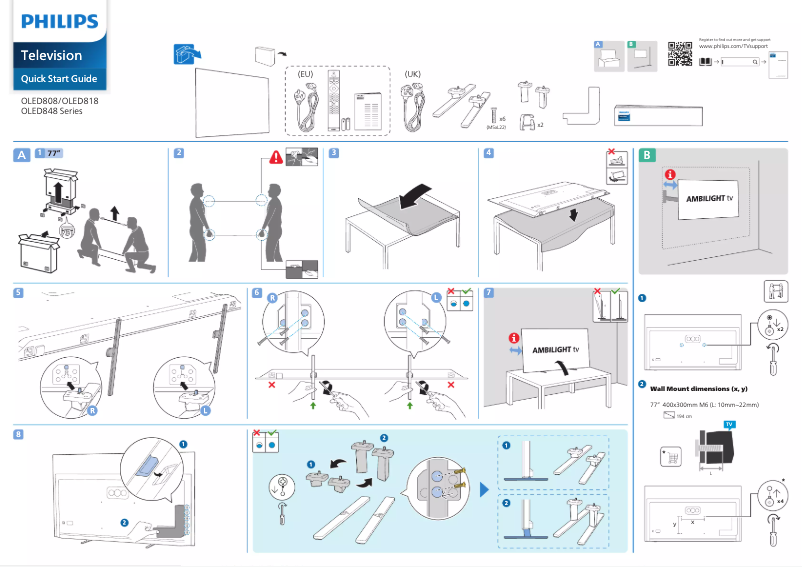 Página 1 del manual Guía de inicio rápido Philips 77OLED818
