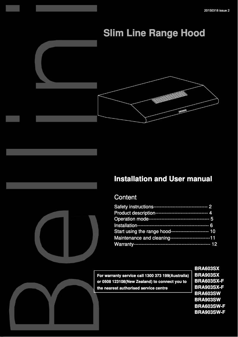 Imagen de la primera página del manual del dispositivo BRA603SX-F