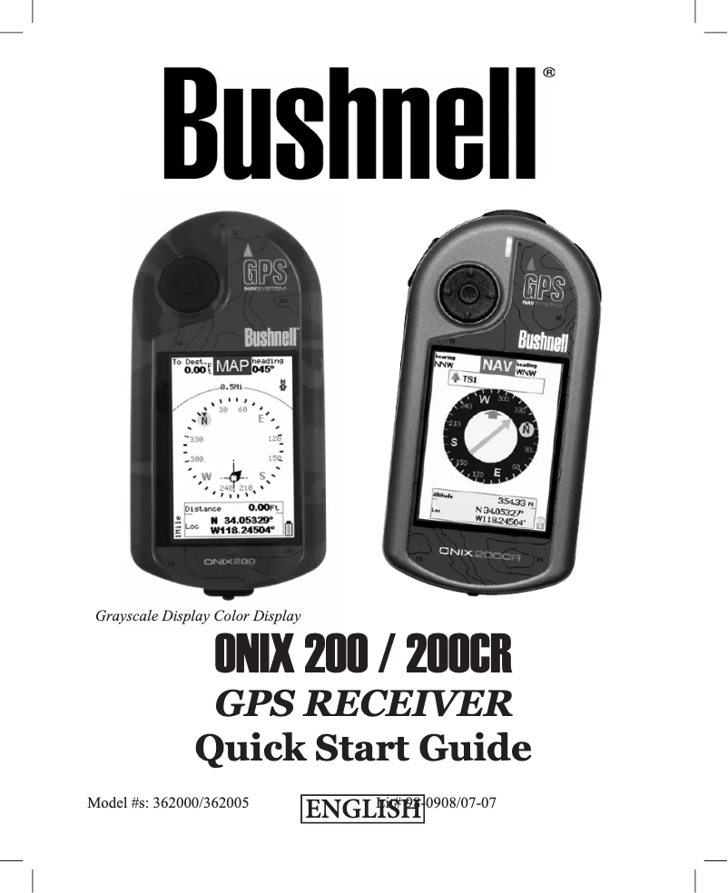 Página 1 del manual Manual de usuario Bushnell ONIX 200CR