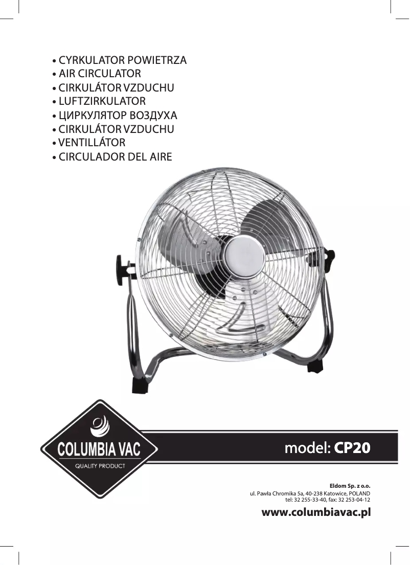 Página 1 del manual Manual de usuario Columbia Vac CP20