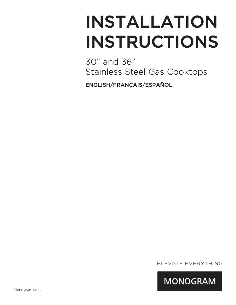 Imagen de la primera página del manual del dispositivo ZGU36RSLSS