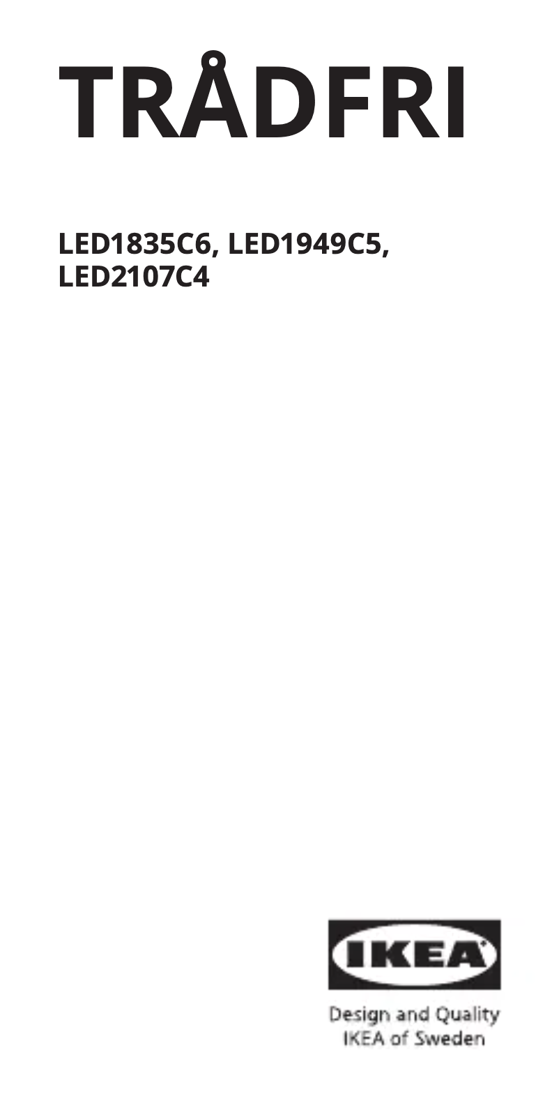 Imagen de la primera página del manual del dispositivo TRÅDFRI 205.455.14