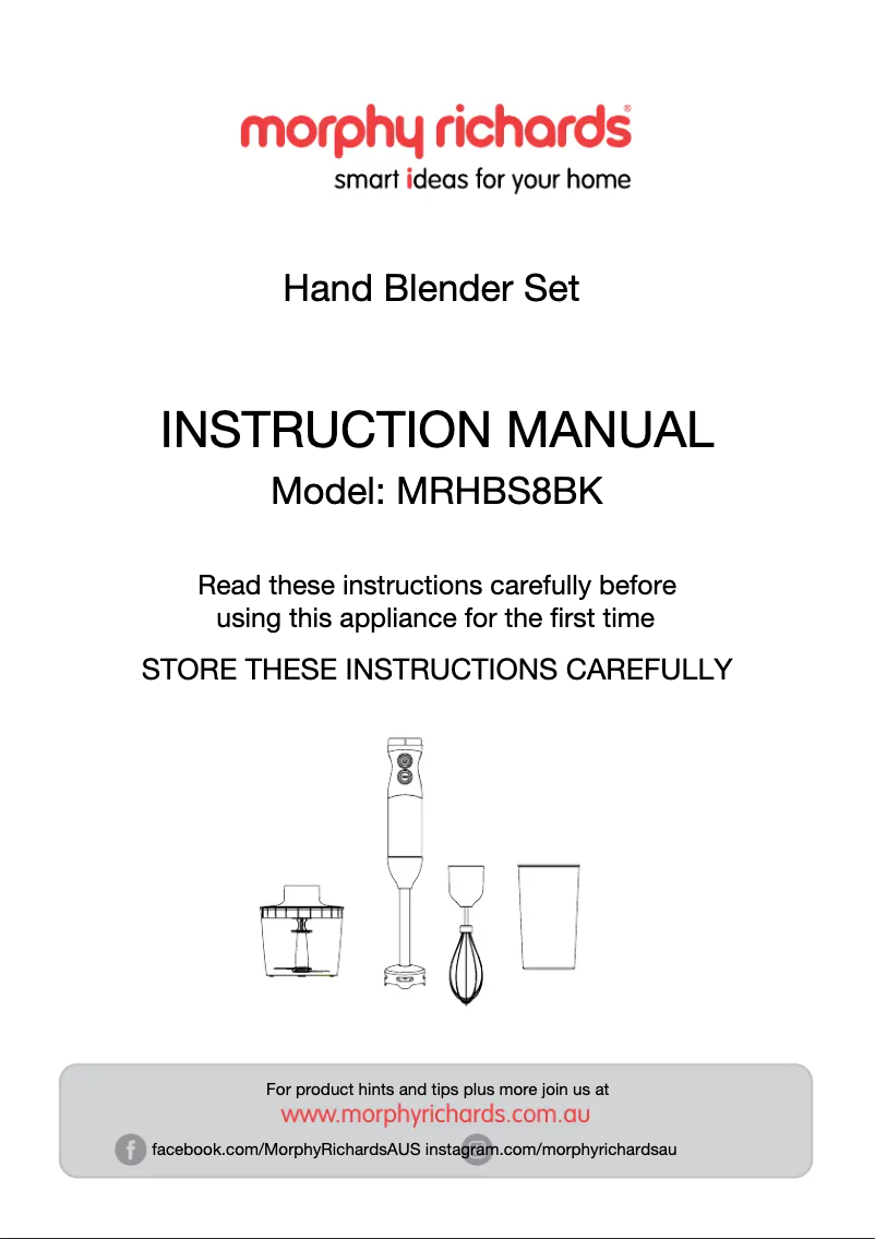 Página 1 del manual Manual de usuario Morphy Richards MRHBS8BK