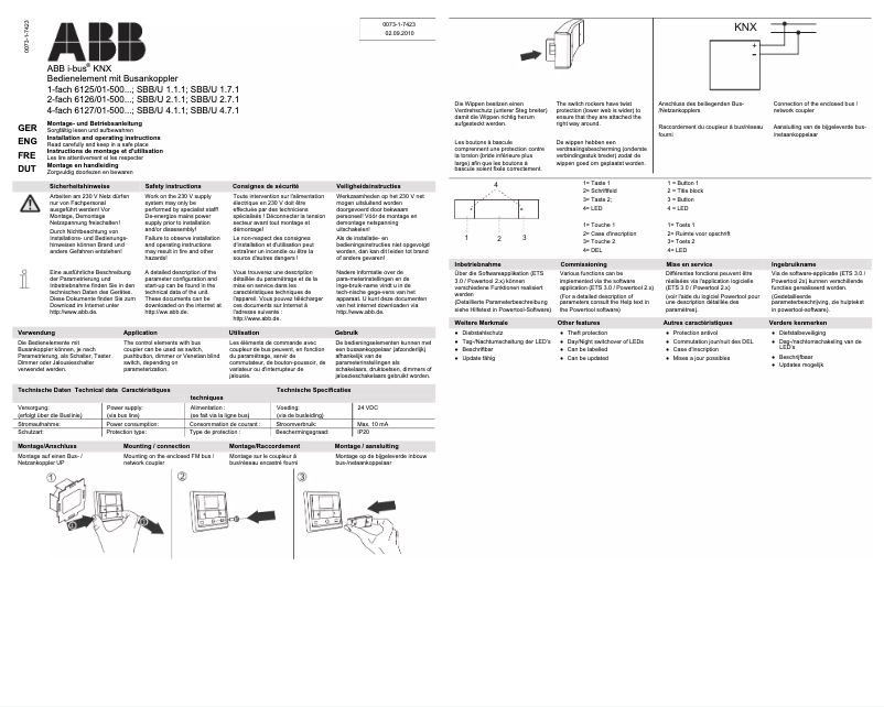 Página 1 del manual Manual de usuario Busch-Jaeger 6125/01-884-500