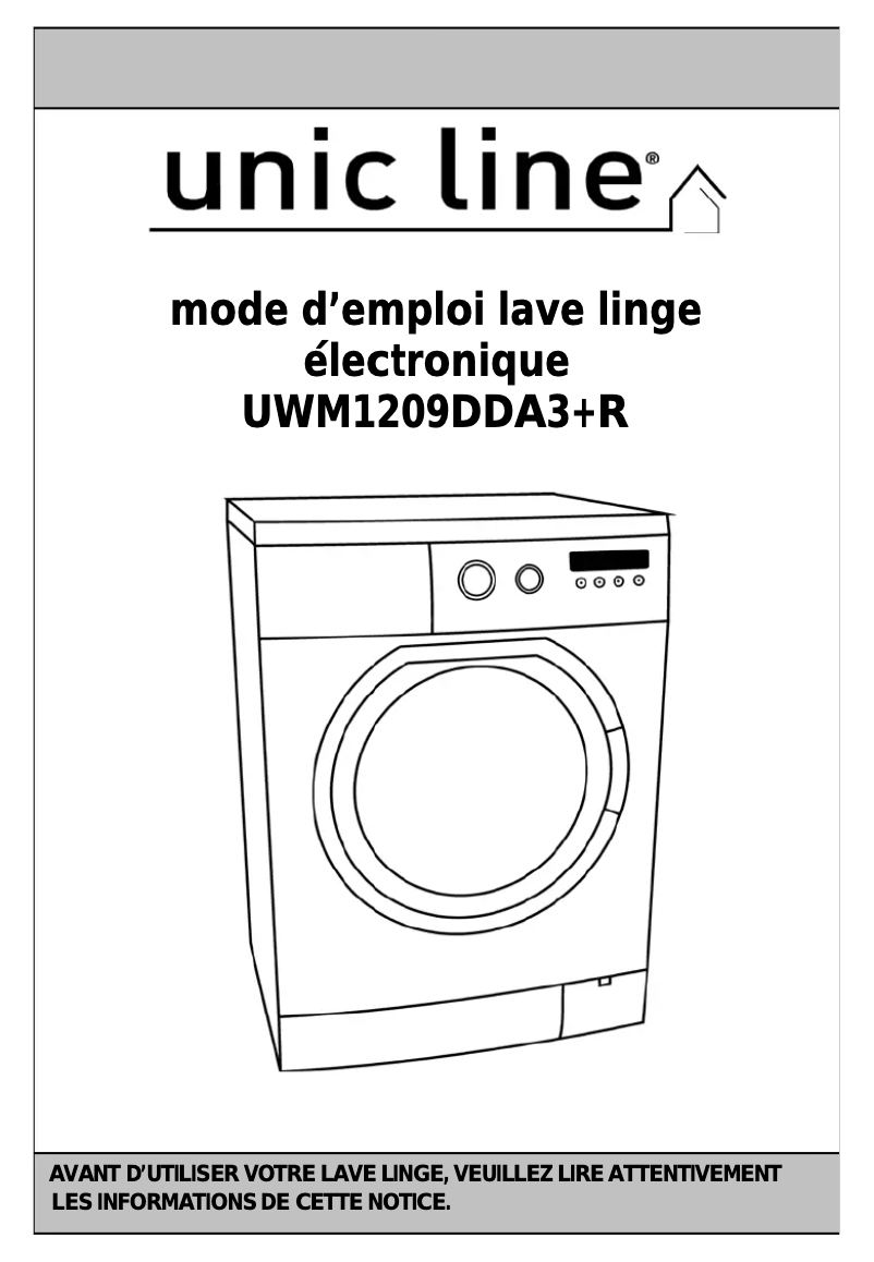Página 1 del manual Manual de usuario Unic Line UWM1209DDA3+R