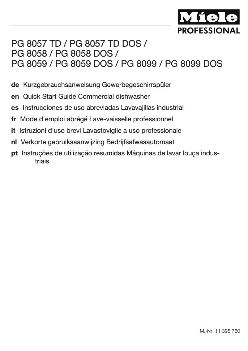 Imagen de la primera página del manual del dispositivo PG 8059 U