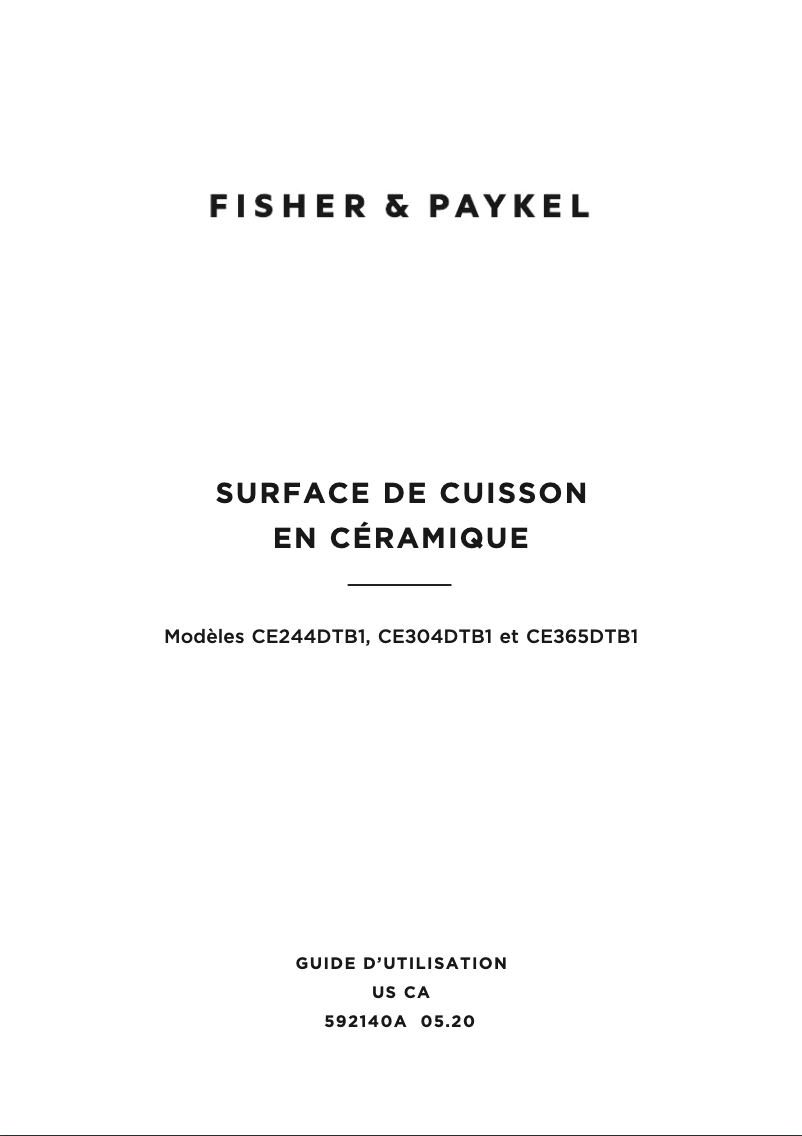 Página 1 del manual Manual de usuario Fisher & Paykel CE244DTB1