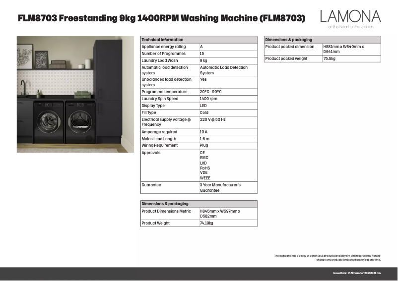 Imagen de la primera página del manual del dispositivo FLM8703