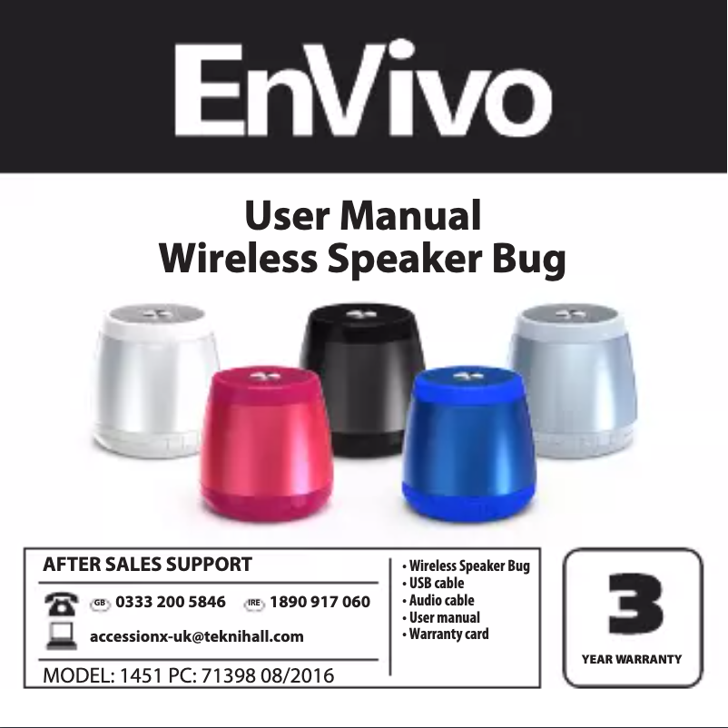 Imagen de la primera página del manual del dispositivo ENV-1451