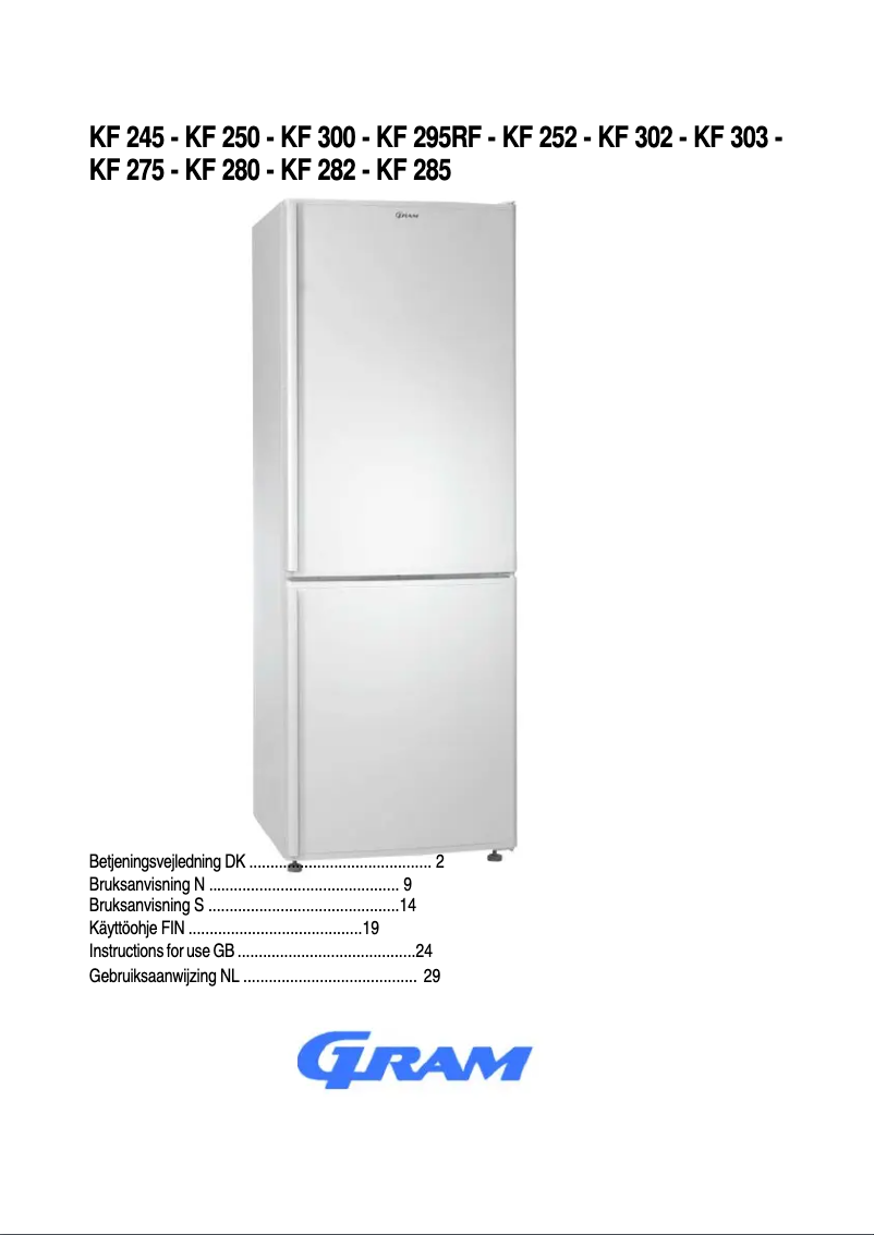 Imagen de la primera página del manual del dispositivo KF 245 G
