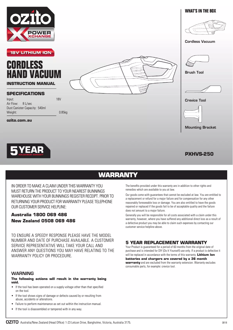 Imagen de la primera página del manual del dispositivo PXHVS-250