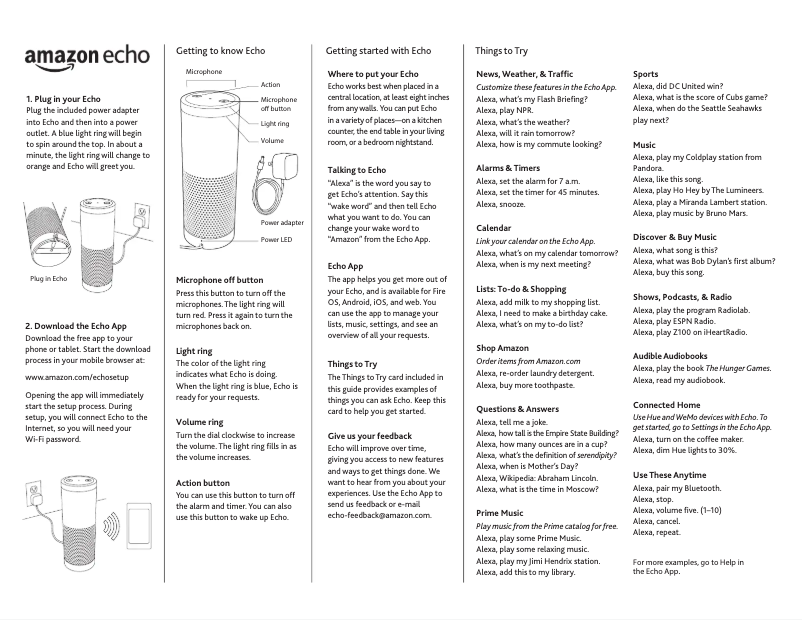 Página 1 del manual Manual de usuario Amazon Echo (1st Generation)