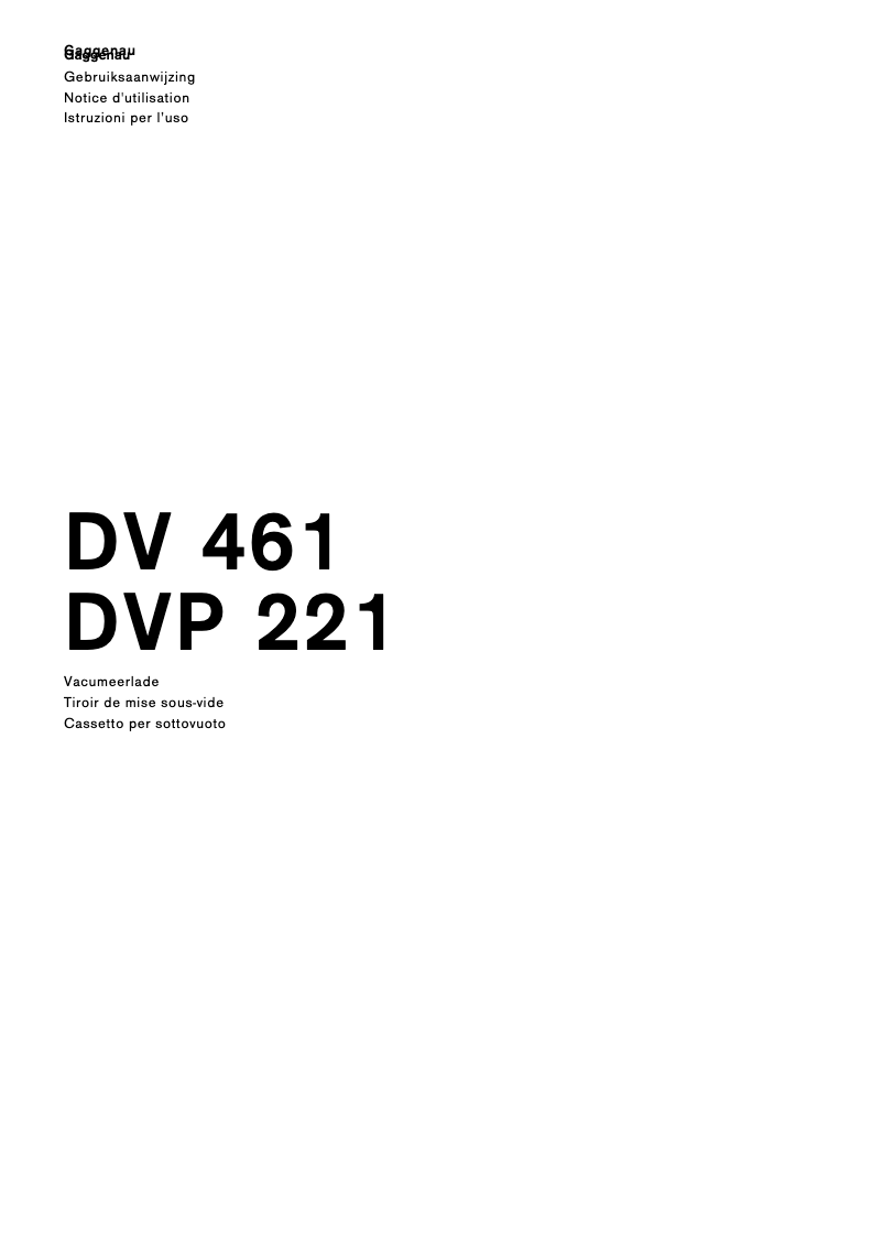 Página nº 1 - Manual de usuario Gaggenau DV461110