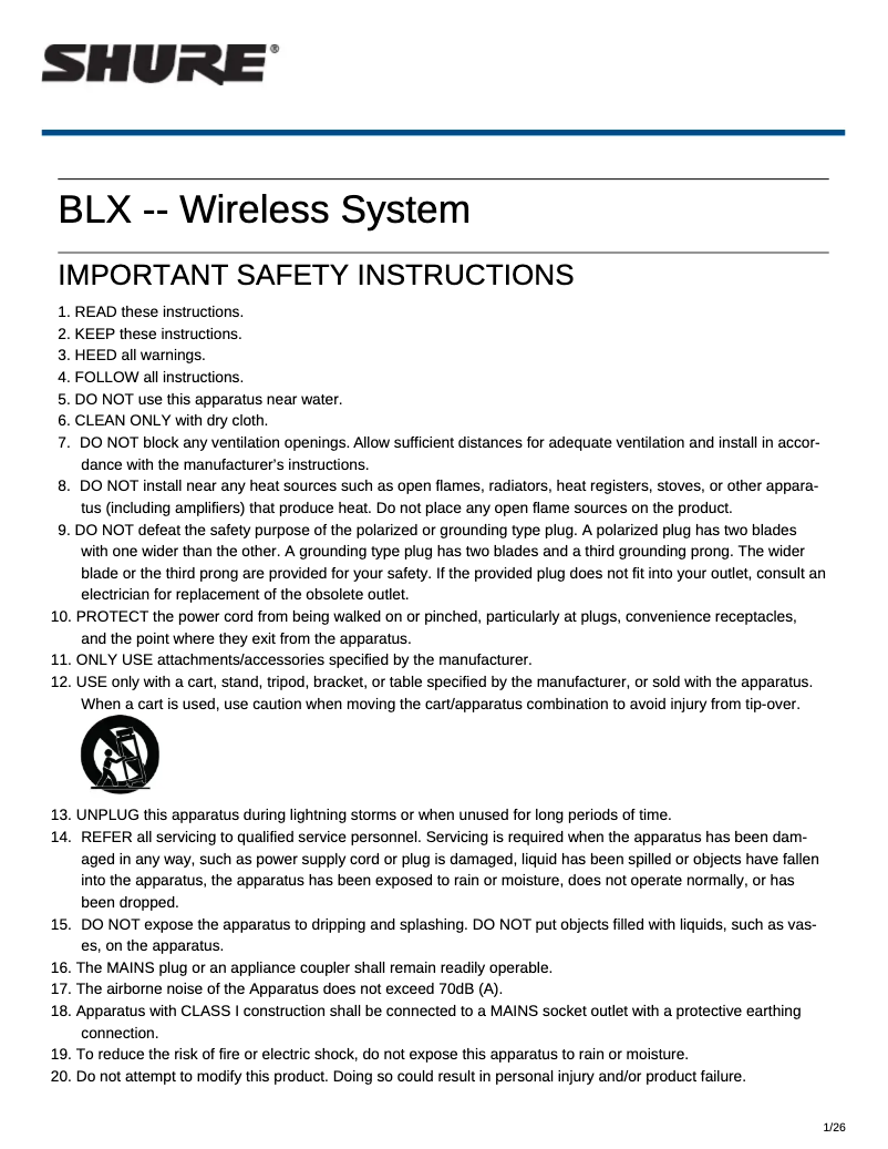 Imagen de la primera página del manual del dispositivo BLX 1288/CVL-H9