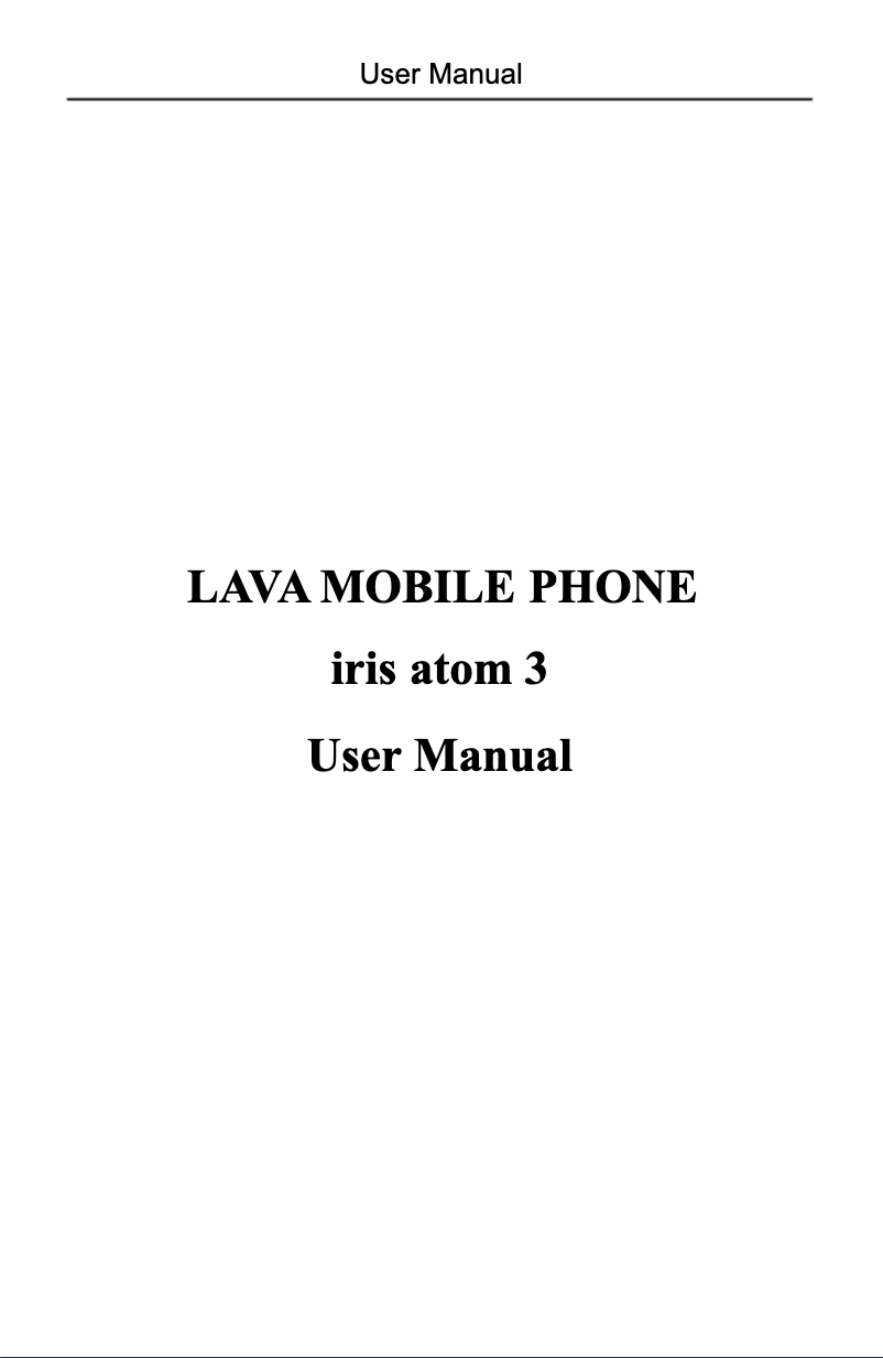 Página 1 del manual Manual de usuario Lava Iris Atom 3