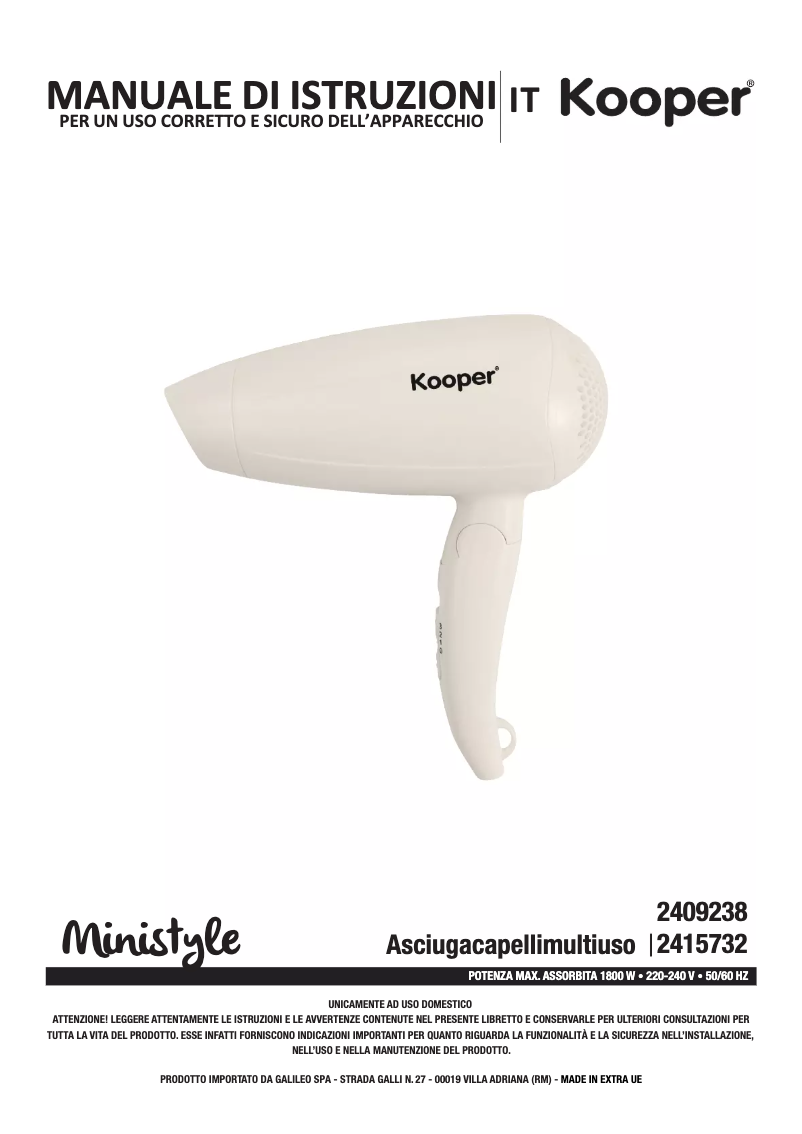 Página 1 del manual Manual de usuario Kooper 2409238