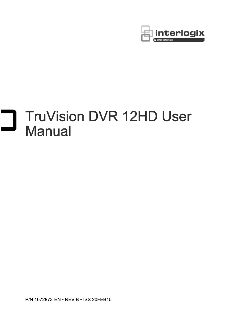 Página nº 1 - Manual de usuario Interlogix TruVision TVR-1204HD-KB1