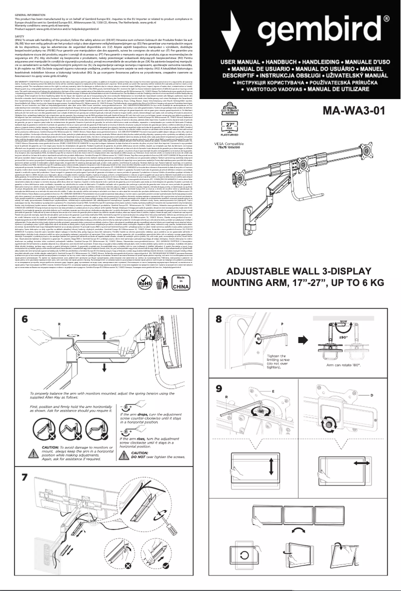 Imagen de la primera página del manual del dispositivo MA-WA3-01