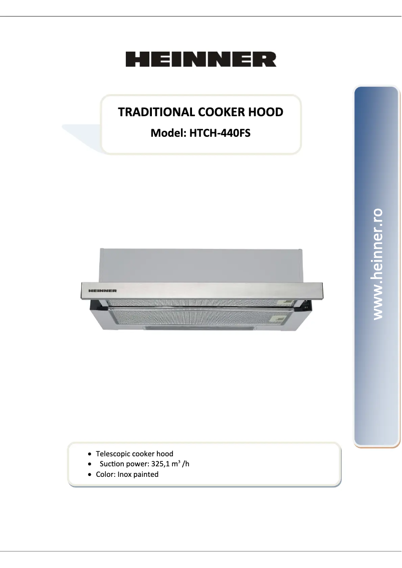 Imagen de la primera página del manual del dispositivo HTCH-440FS