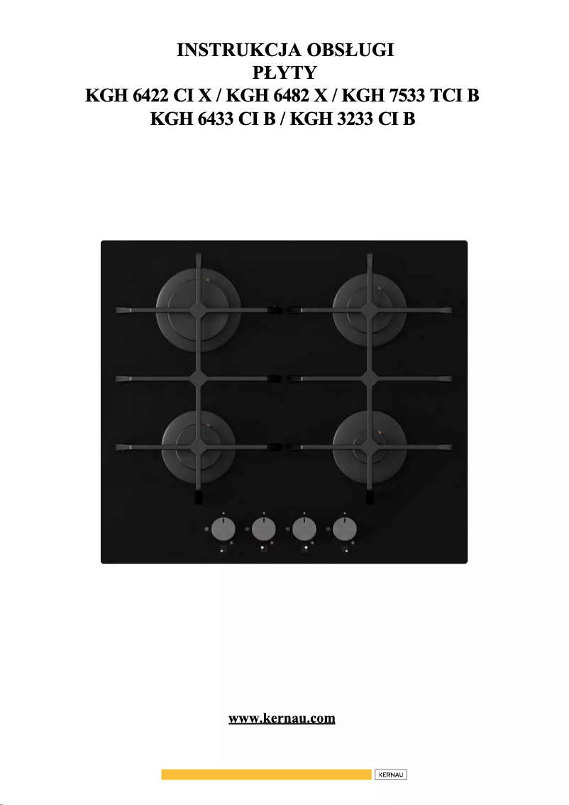 Imagen de la primera página del manual del dispositivo KGH 7511 TCI X