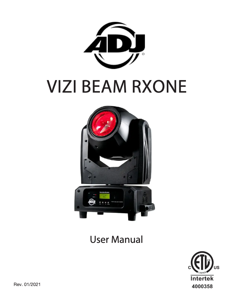 Página 1 del manual Manual de usuario Adj Vizi Beam RXONE