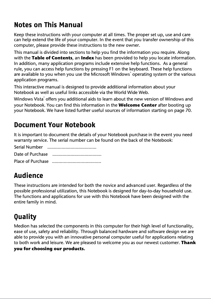 Página nº 1 - Manual de usuario Medion AKOYA P6613 (MD 97335)