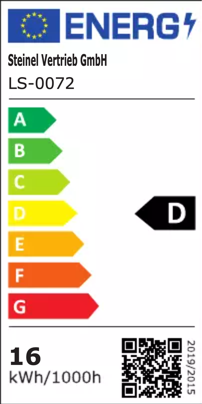 Página 1 del manual Etiqueta energética Steinel RS PRO R20 Basic Q SC