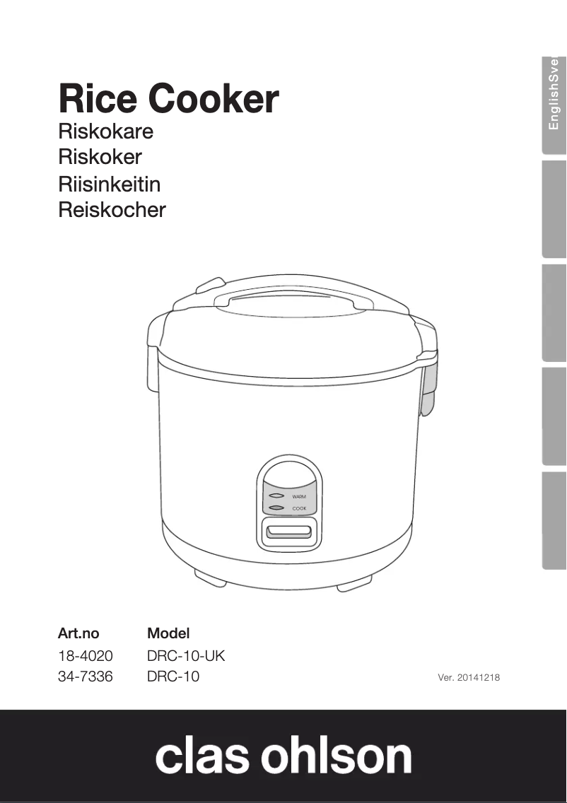 Imagen de la primera página del manual del dispositivo DRC-10