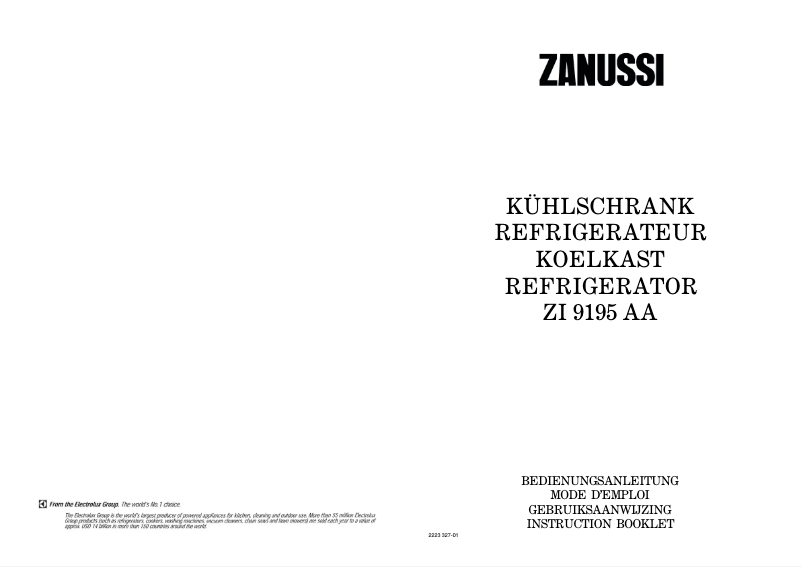 Página 1 del manual Manual de usuario Zanussi ZI 9195 aa