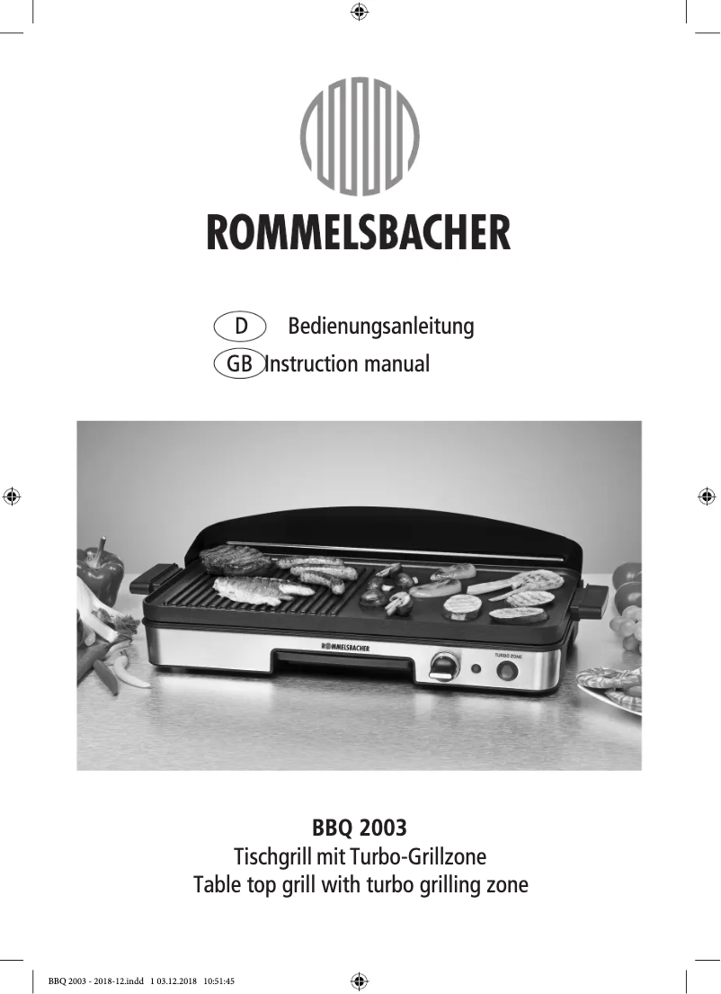 Imagen de la primera página del manual del dispositivo BBQ 2003