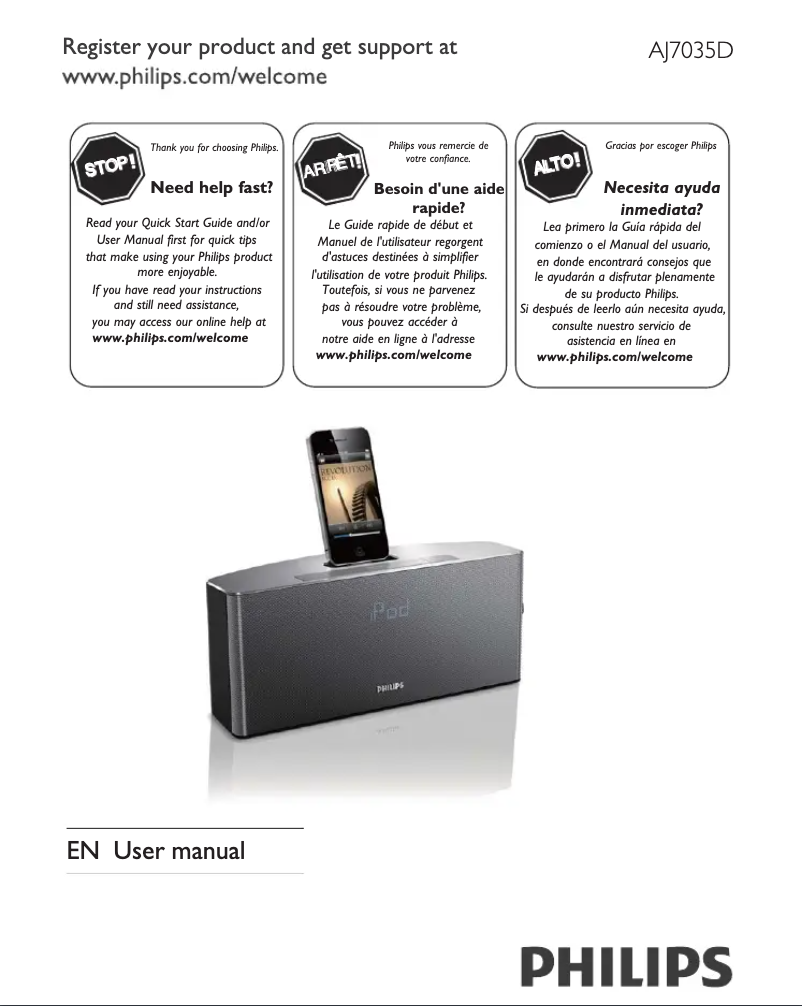 Imagen de la primera página del manual del dispositivo AJ7035D