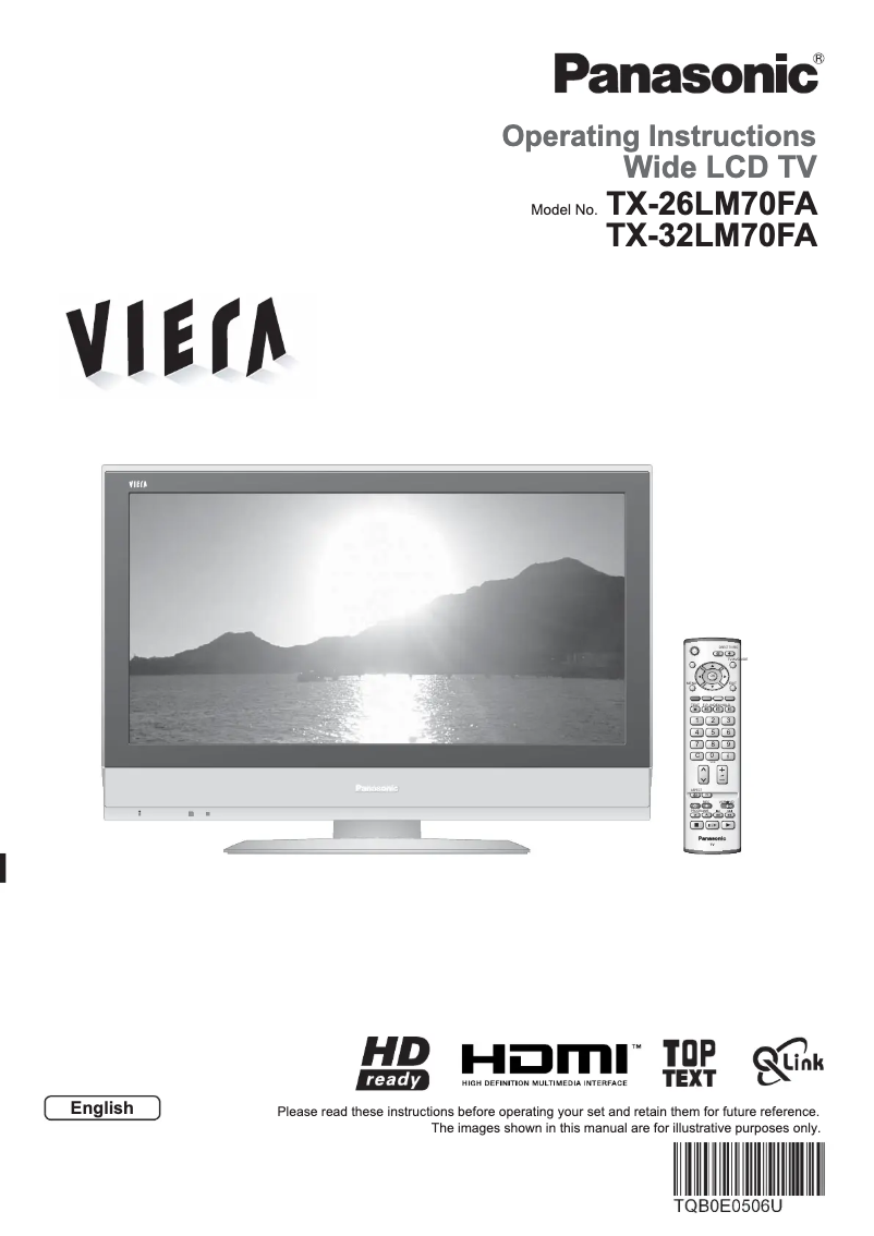 Imagen de la primera página del manual del dispositivo Viera TX-26LM70FA