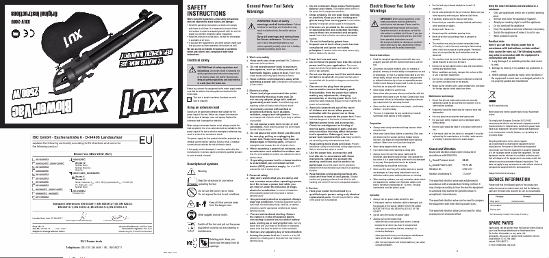 Página nº 1 - Manual de usuario XU1 XBLV-240U