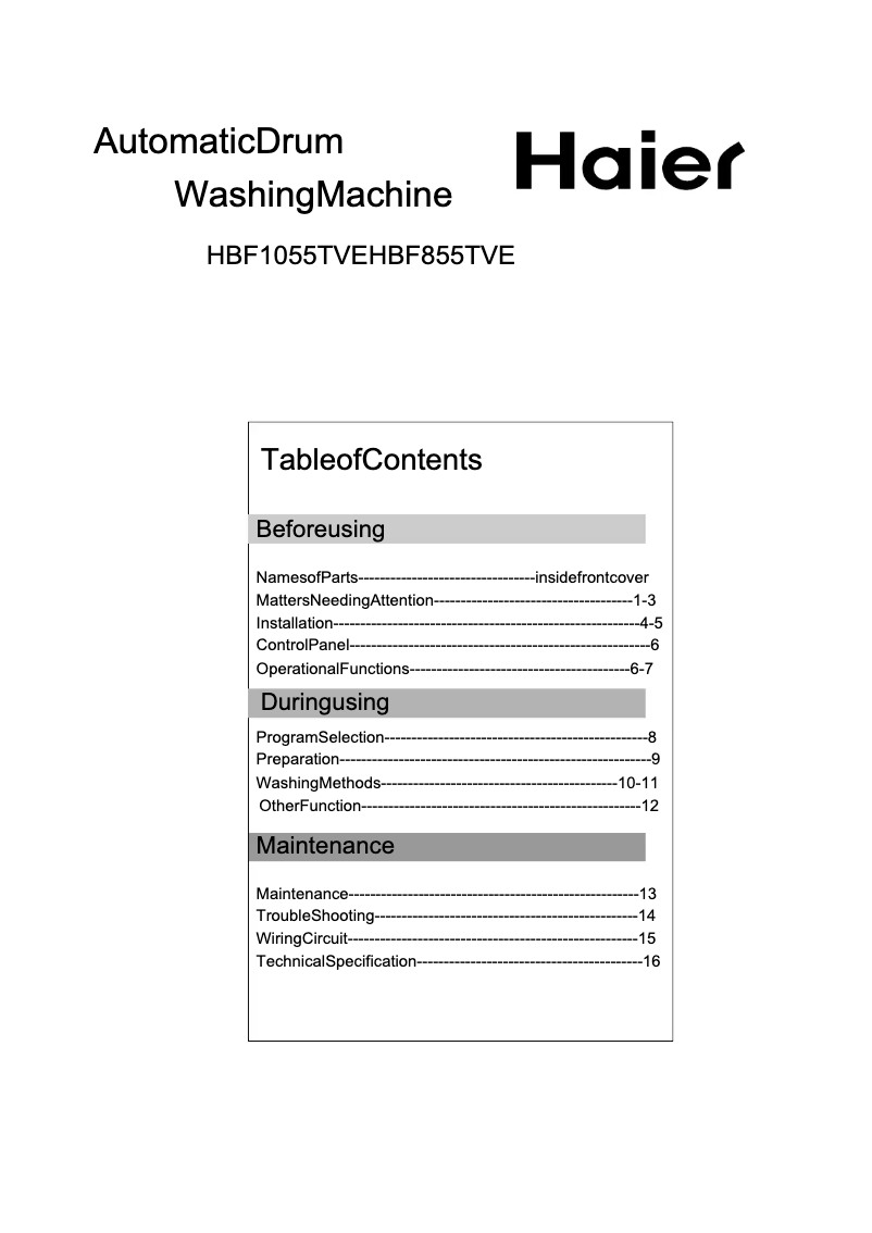 Imagen de la primera página del manual del dispositivo HBF855TVE