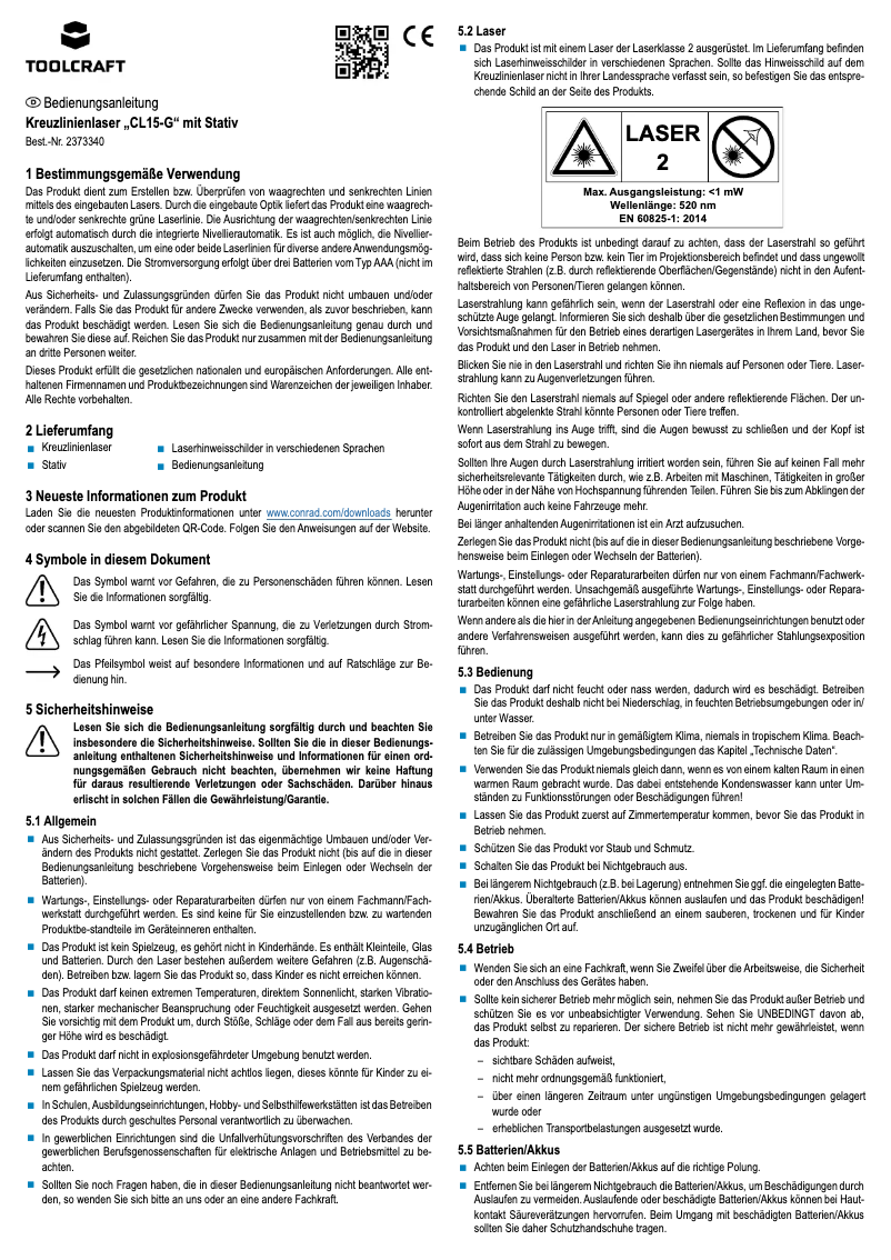 Página nº 1 - Manual de usuario Toolcraft CL12-G