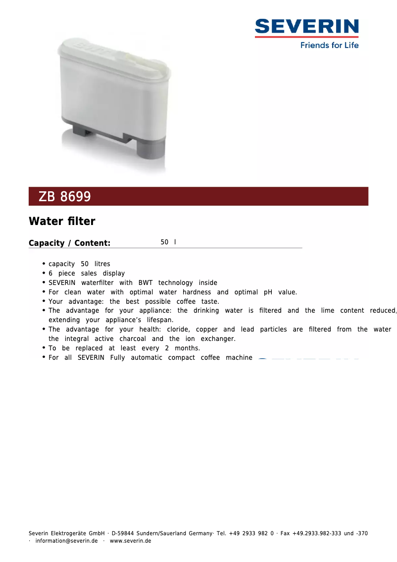 Imagen de la primera página del manual del dispositivo ZB 8699