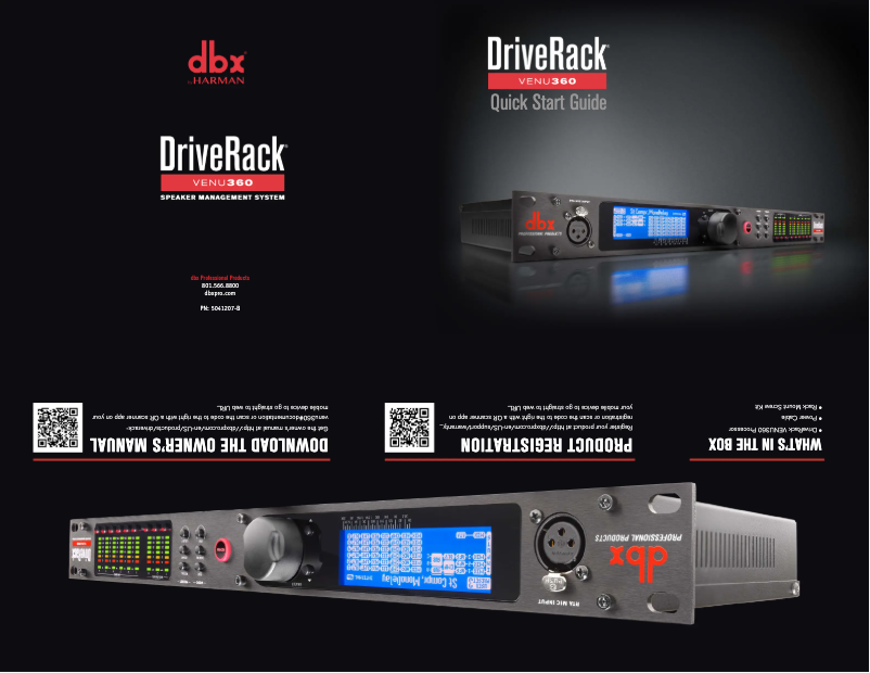 Página 1 del manual Guía de inicio rápido DBX DriveRack Venu360