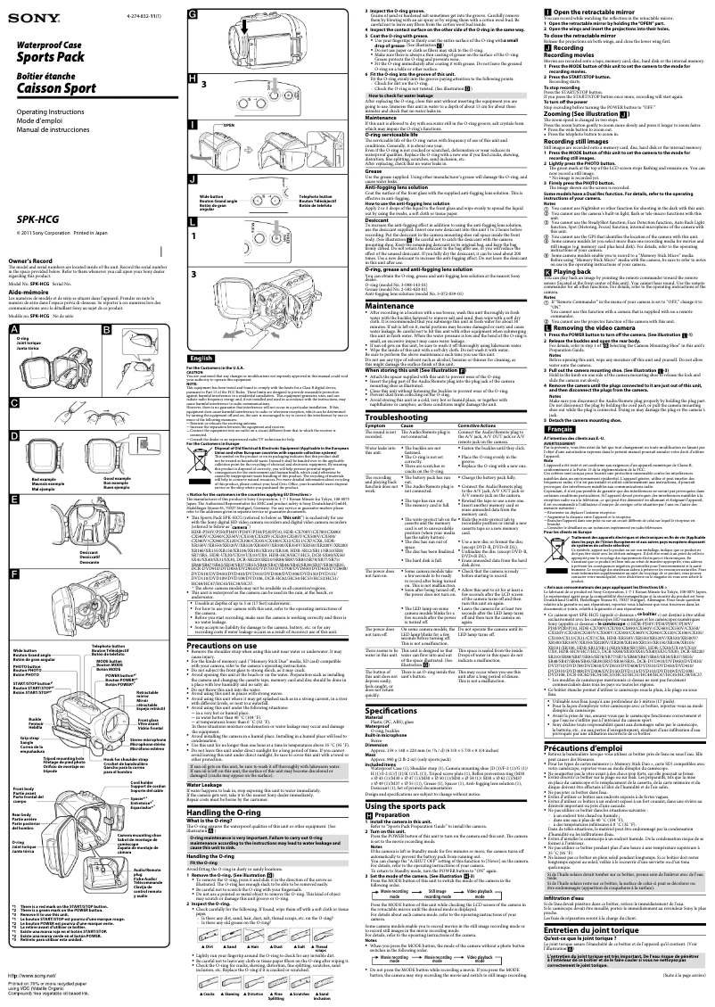 Página nº 1 - Manual de usuario Sony SPK-HCG