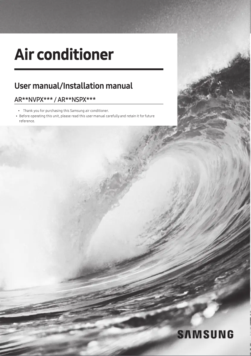 Página 1 del manual Manual de usuario Samsung AR18NVPXAWKNCB