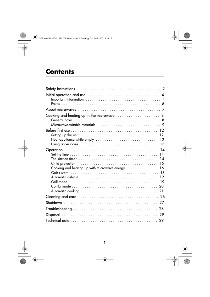 Página 1 del manual Manual de usuario Medion MD 11471
