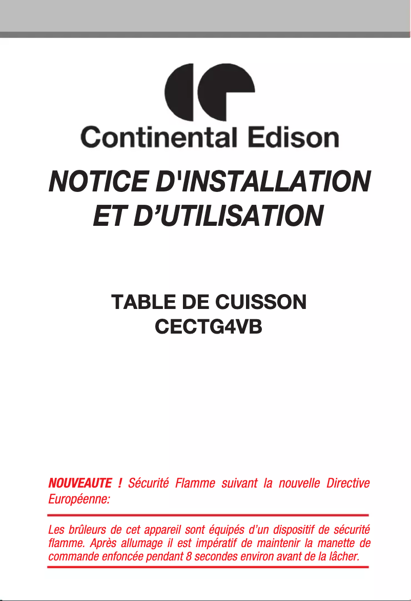 Página 1 del manual Manual de usuario Continental Edison CECTG4VB