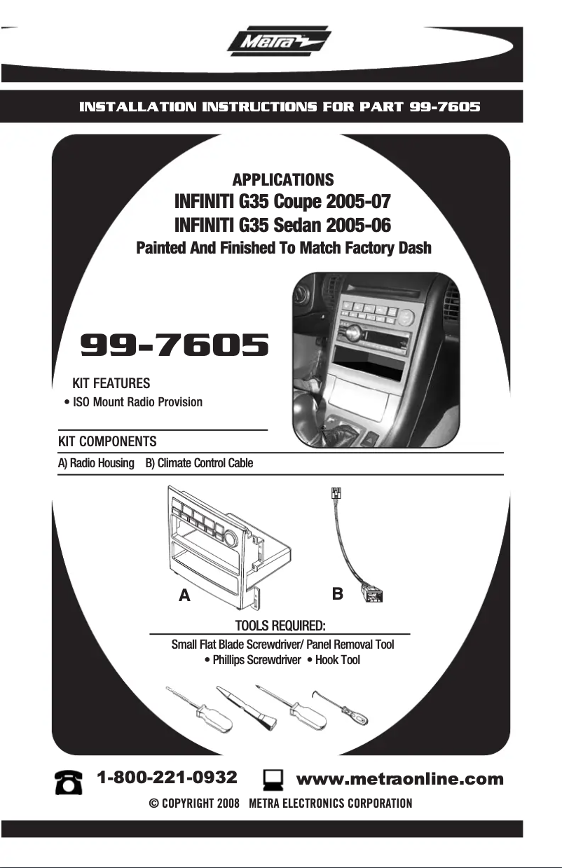 Página 1 del manual Manual de usuario Metra 99-7605A
