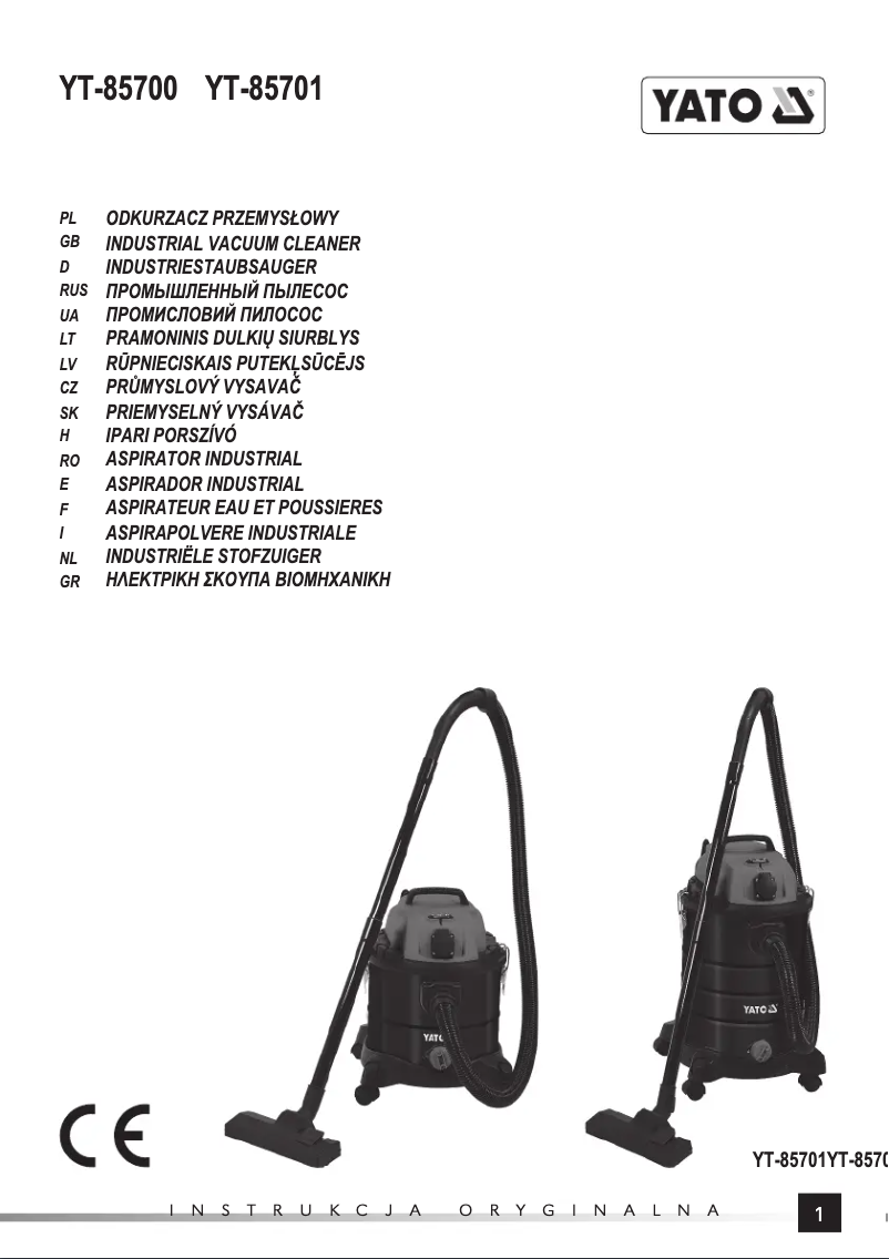 Página 1 del manual Manual de usuario Yato YT-85700