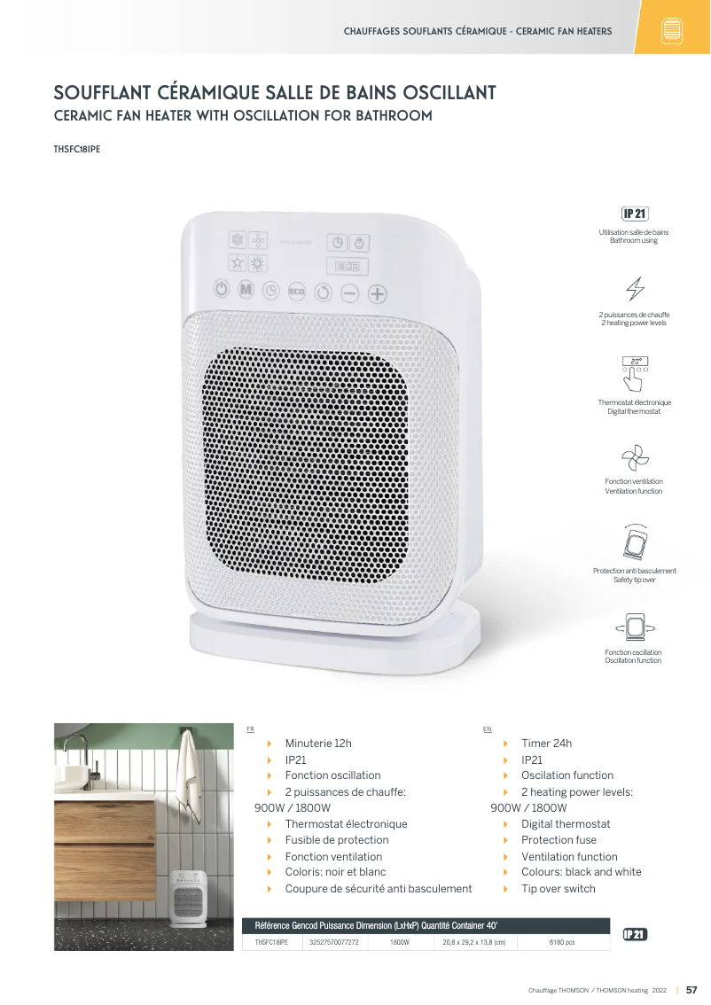 Página 1 del manual Ficha técnica Thomson THSFC18IPE