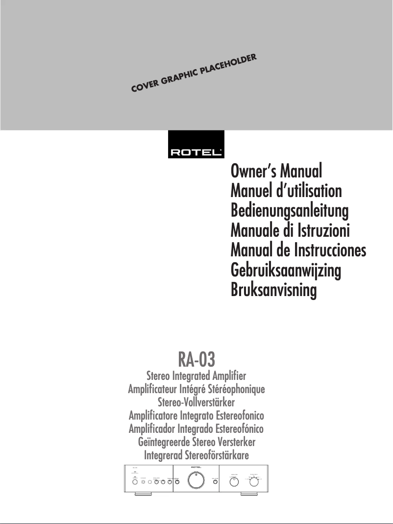 Página 1 del manual Manual de usuario Rotel RA-03