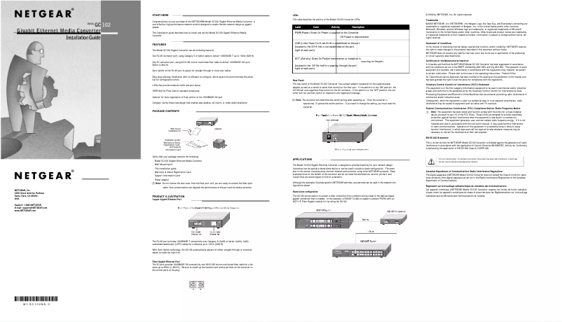 Página nº 1 - Guía de instalación Netgear GC102