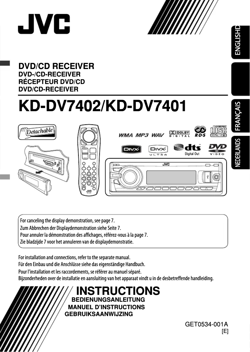 Página 1 del manual Manual de usuario JVC KD-DV7402