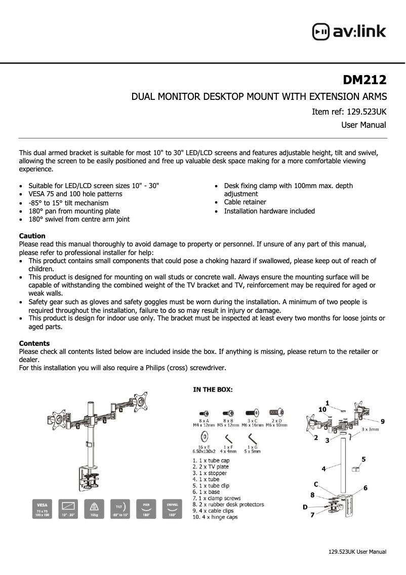 Imagen de la primera página del manual del dispositivo DM212