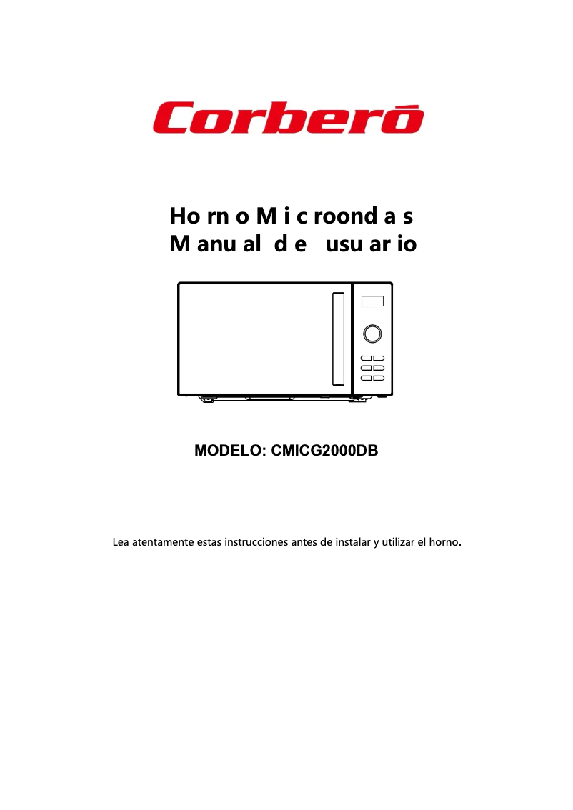 Página nº 1 - Manual de usuario Corbero CMICG2000DB